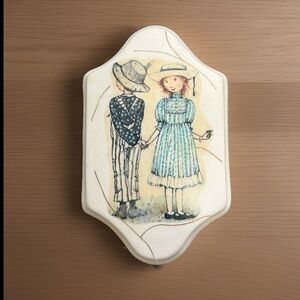 Vintage Holly Hobbie Boy and Girl Plaque Wall Hanging Decor Cottagecore